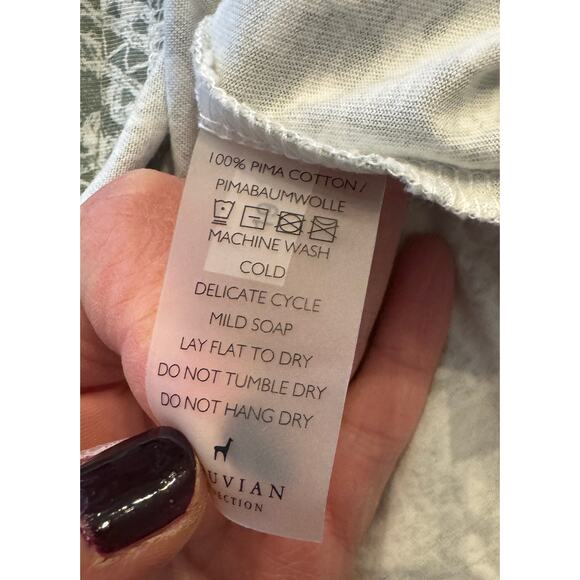 PERUVIAN CONNECTION 100% Pima Cotton Mandala Floral Print‎ Tee Size XL - Picture 5 of 6